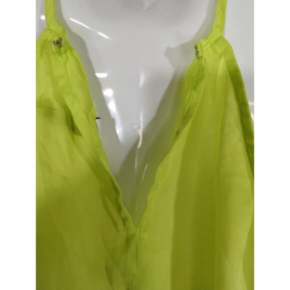 Do+Be Neon Green Smocked Waist Halter Neck Mini Dress Women's S Party Cocktail - Picture 7 of 11
